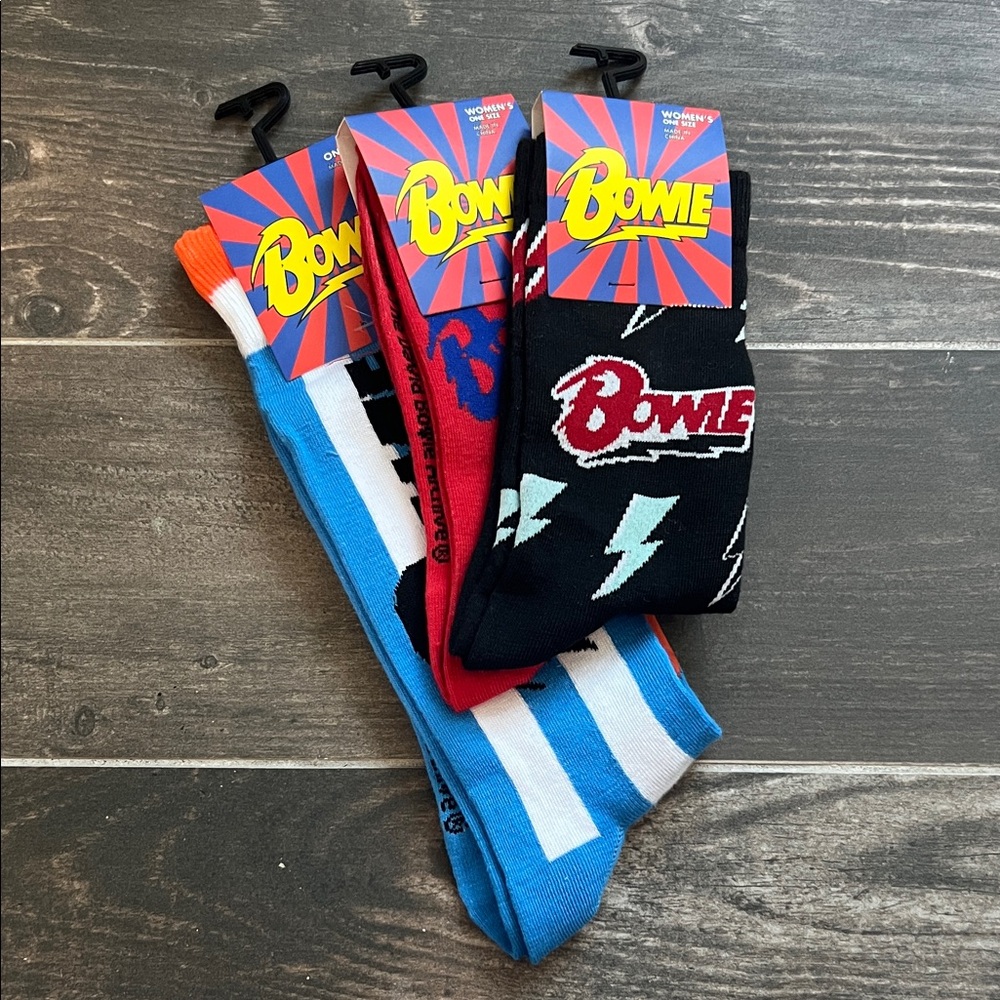 Women's Colorful David Bowie Sock Trio